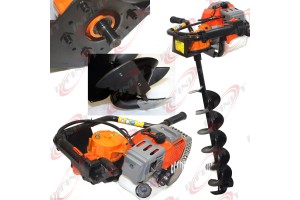  52cc 2.3HP Gas Powered Ice Post Hole Digger W/ 6" Ice Dril Bit w/Sharp Blades